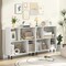 Costway Open Shelf Bookcase Mid Century Modern Cube Bookshelf with 4 Compartments Natural/White/Black